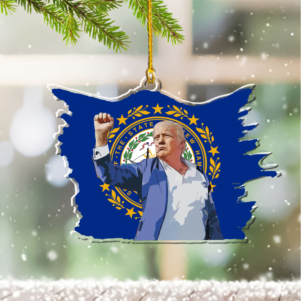 New Hampshire for Trump 2024 Ornament Shape Fight Trump for President Ornaments