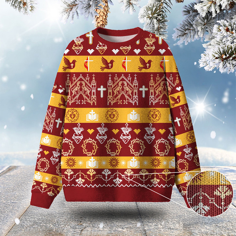 New Heart And New Ugly Christmas Sweater Winter Apparel Christian Christmas Gifts