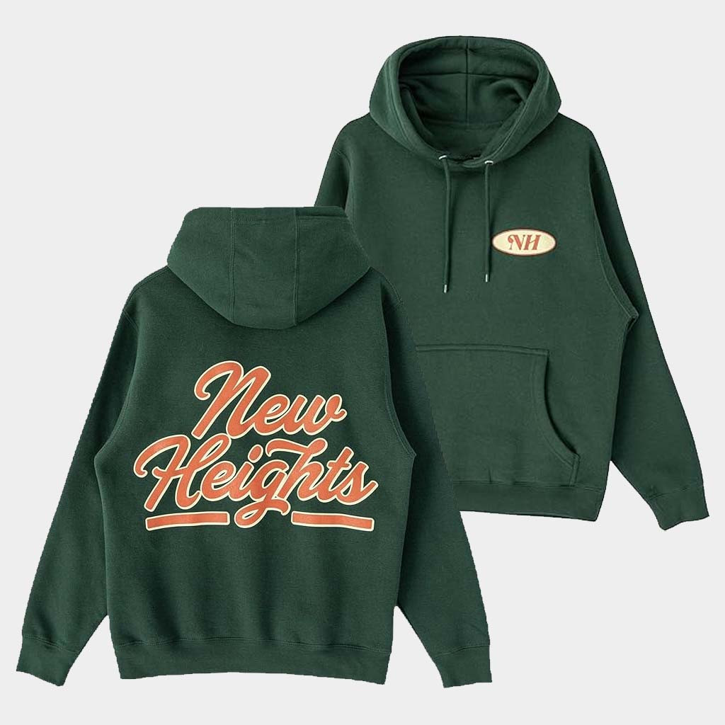 New Heights Merch NH Hoodie New Heights With Jason And Travis Kelce Script Logo Hoodie Gifts