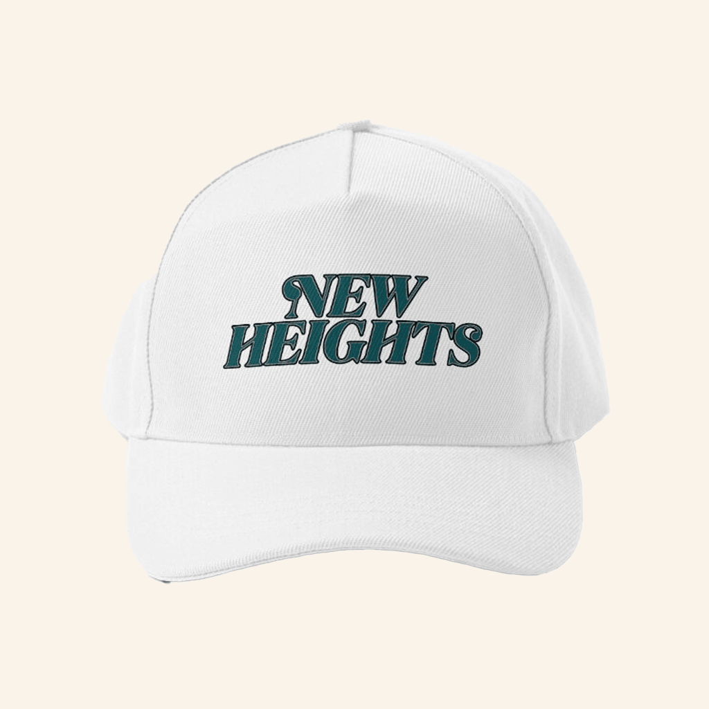 New Heights Merch White Baseball Cap Gifts For Friends New Heights Merch White Baseball Cap Gifts For Friends