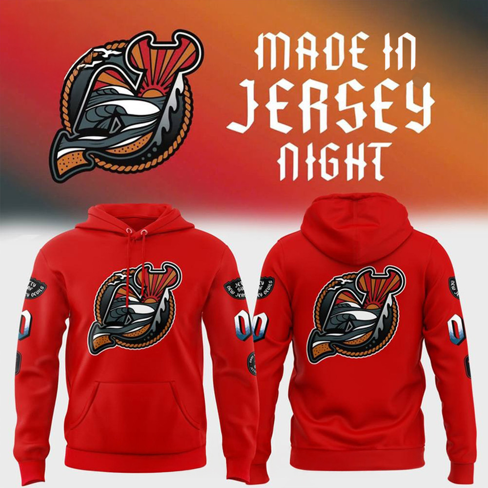 New Jersey Devils "Made In Jersey" Night 2025 Special Red Hoodie Ice Hockey Fan Gifts