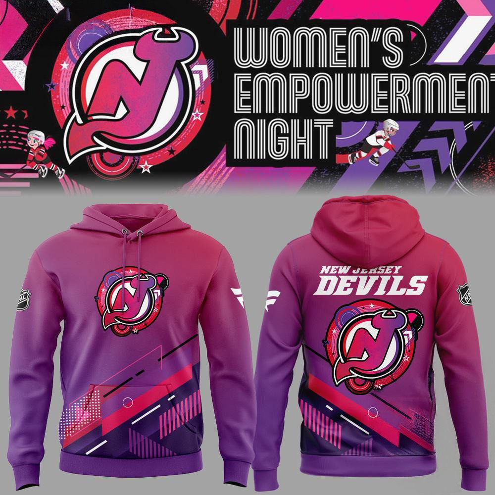 New Jersey Devils Women's Empowerment Night Hoodie Best Gifts For Hockey Fans