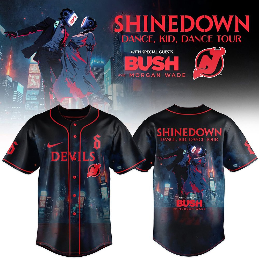 New Jersey Devils x Shinedown Dance Kid Dance Tour Merch 2025 Jersey Best Gift For Hockey And Music Fans