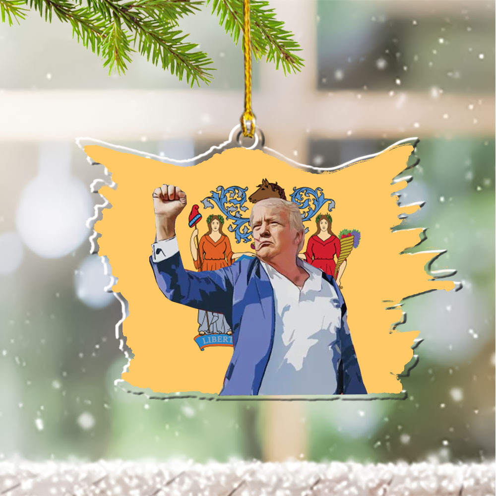 New Jersey for Trump 2024 Ornament Shape Fight Trump for President Ornaments