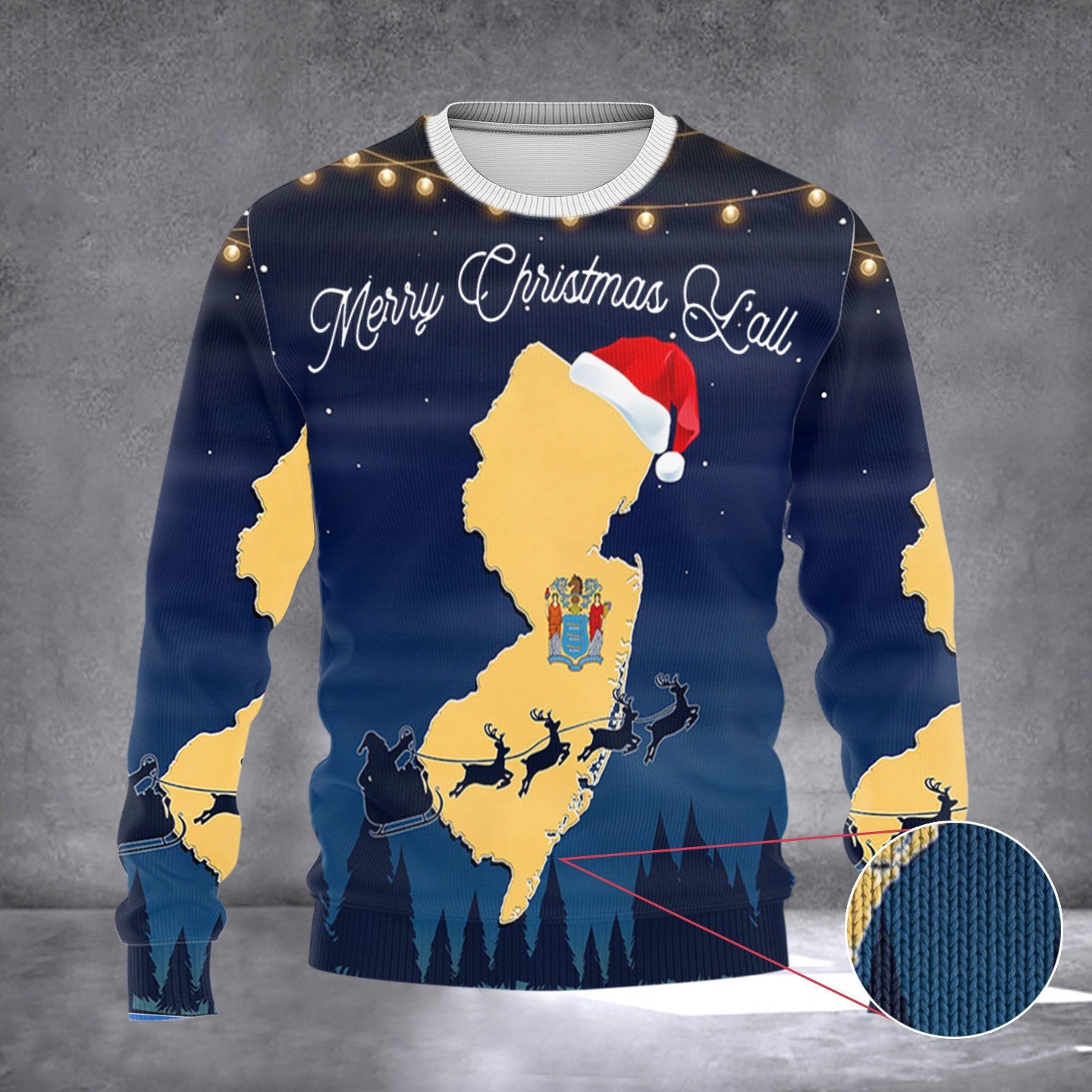 New Jersey Merry Christmas Y'all Ugly Xmas Sweater Patriotic New Jersey Xmas Apparel New Jersey Merry Christmas Y'all Ugly Xmas Sweater Patriotic New Jersey Xmas Apparel