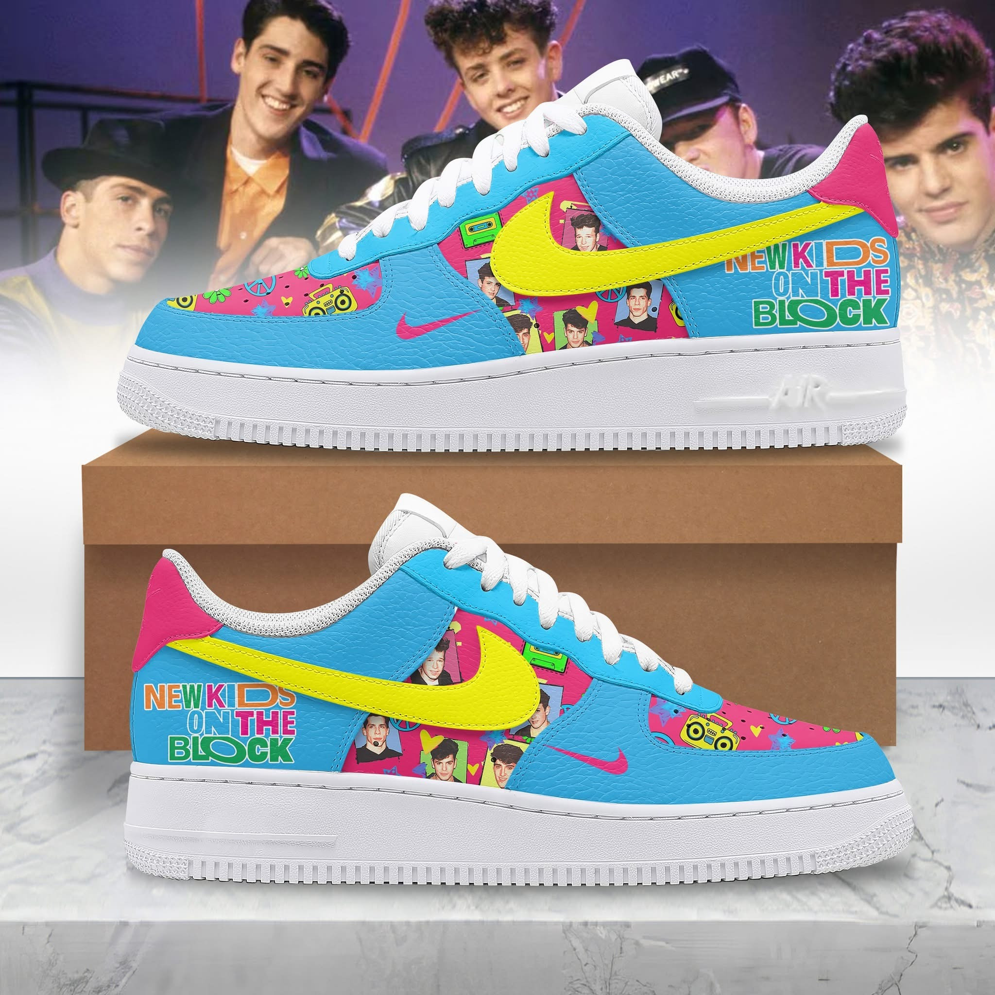 New Kids On The Block Air Force 1 Shoes Sneakers Merchandise NKOTB Best Gifts For Fans