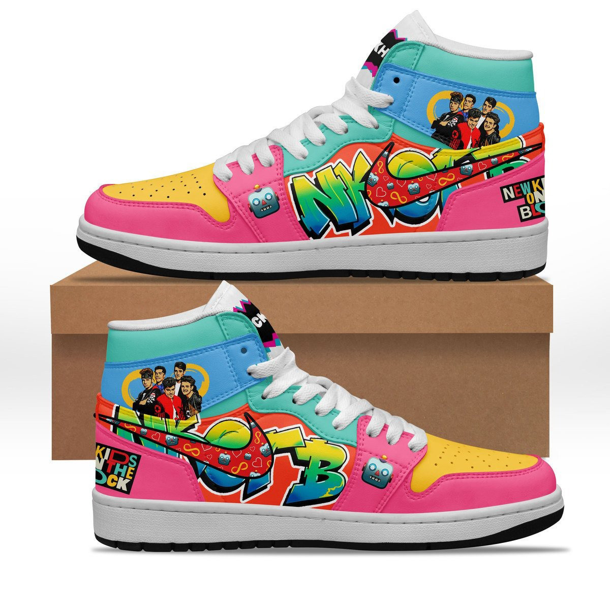 New Kids On The Block Air Jordan High Top Shoes Gift Ideas For Friends
