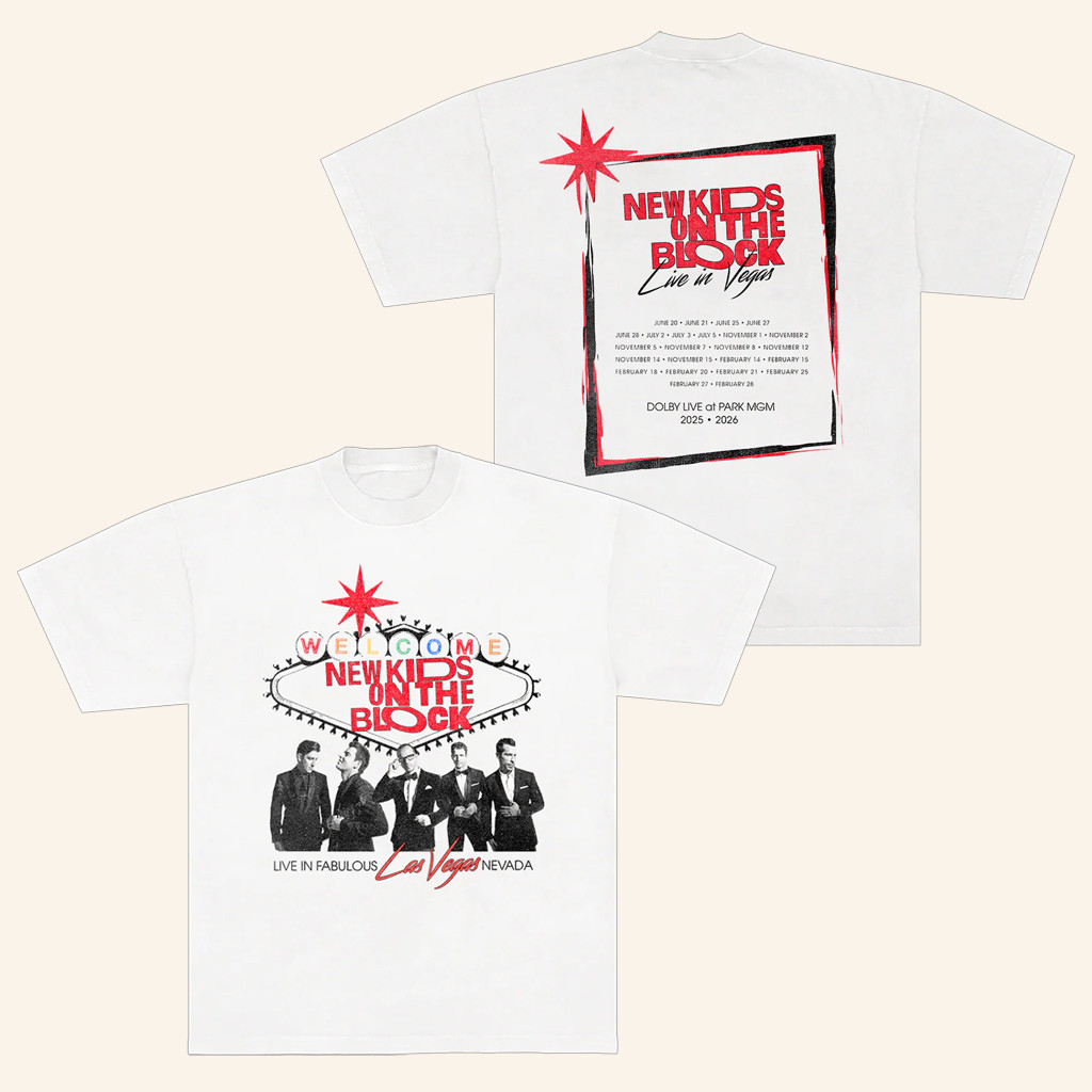 New Kids On The Block Merch Las Vegas Event Sign T-Shirt Xmas Gifts For Him