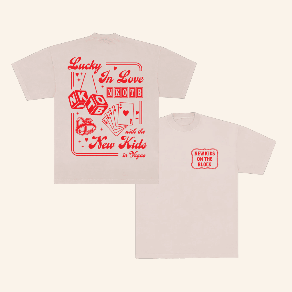 New Kids On The Block Merch Lucky In Love Las Vegas T-Shirt Gifts For Friends