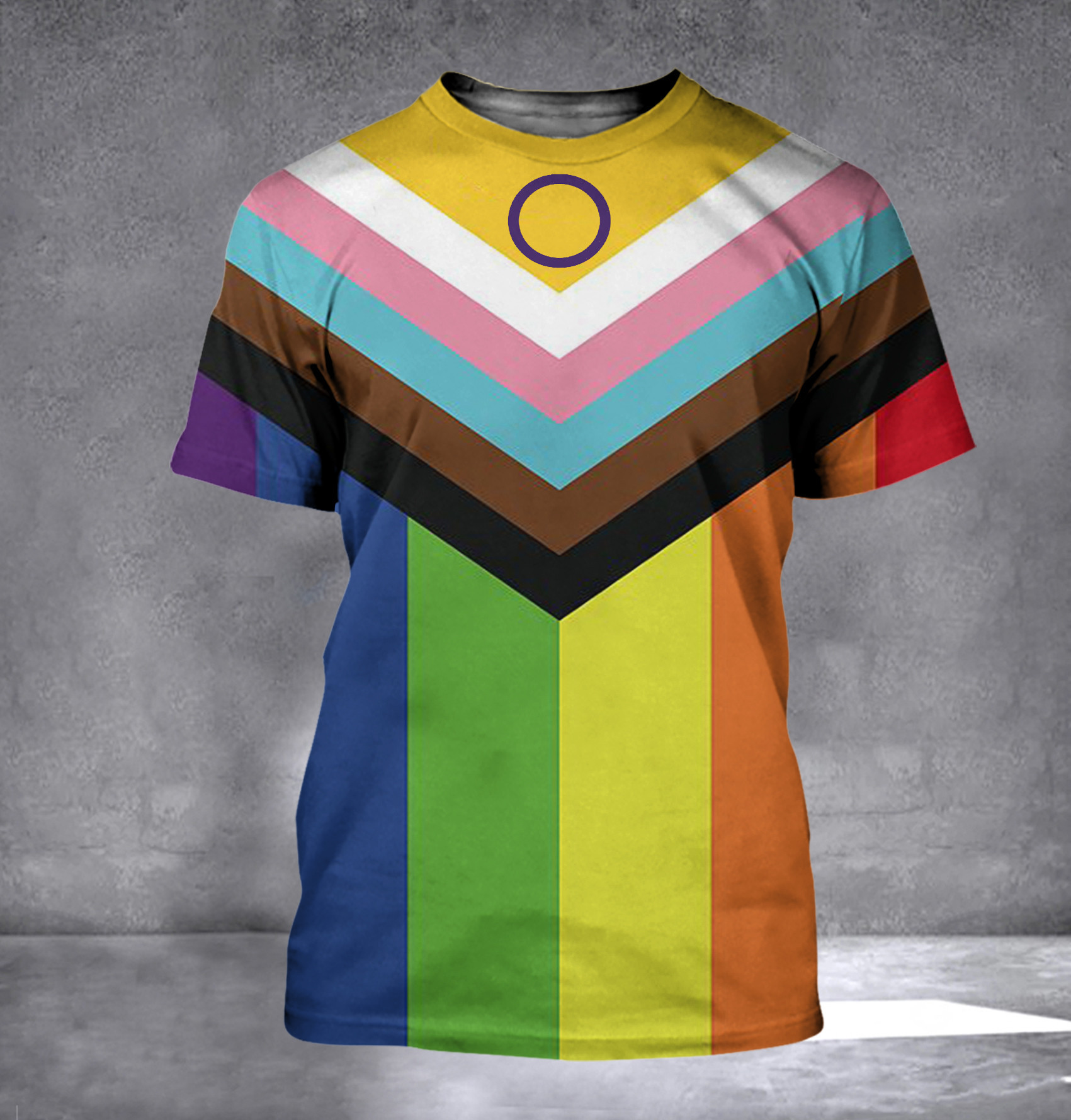 New LGBTQ Flag Shirt Progress Pride Flag Printed T-Shirt Trendy Clothes Gay Couples Gift