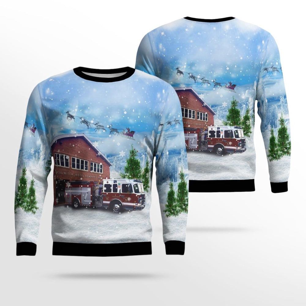 New Milford Connecticut Water Witch Hose Company No Christmas Ugly Sweater Christmas Unisex Sweaters Gift For Christmas