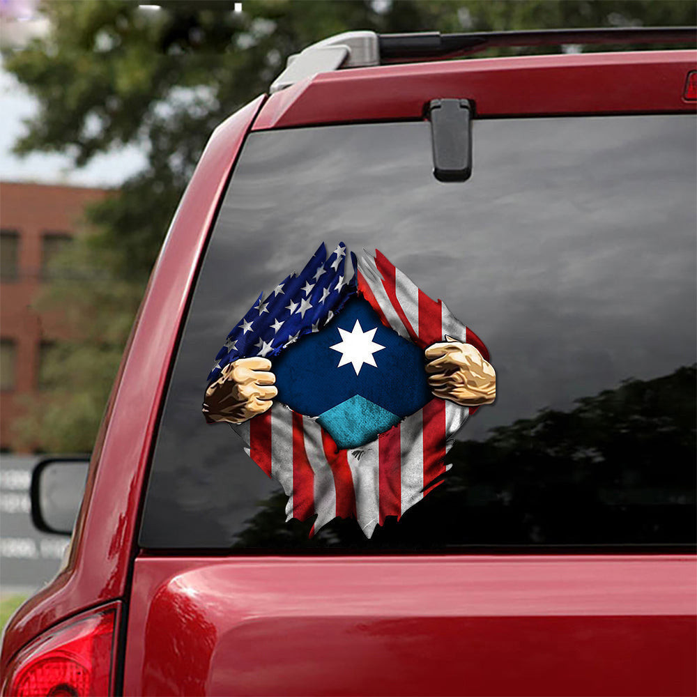 New Minnesota State Flag Design Car Sticker Inside American Flag Patriotic Decal