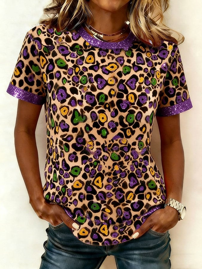 New Orleans Mardi Gras Leopard T-Shirt Women's Mardi Gras Apparel Fleur De Lis Shirt Mom Gift New Orleans Mardi Gras Leopard T-Shirt Women's Mardi Gras Apparel Fleur De Lis Shirt Mom Gift