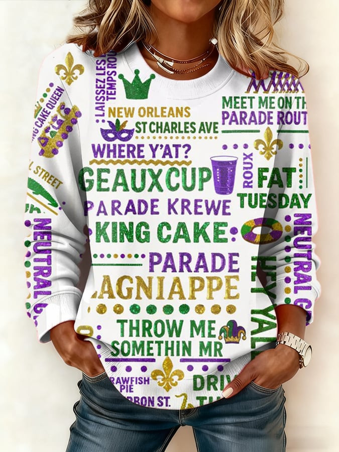 New Orleans Mardi Gras Sweatshirt Mardi Gras Women's Clothing Gift Ideas For Mom New Orleans Mardi Gras Sweatshirt Mardi Gras Women's Clothing Gift Ideas For Mom