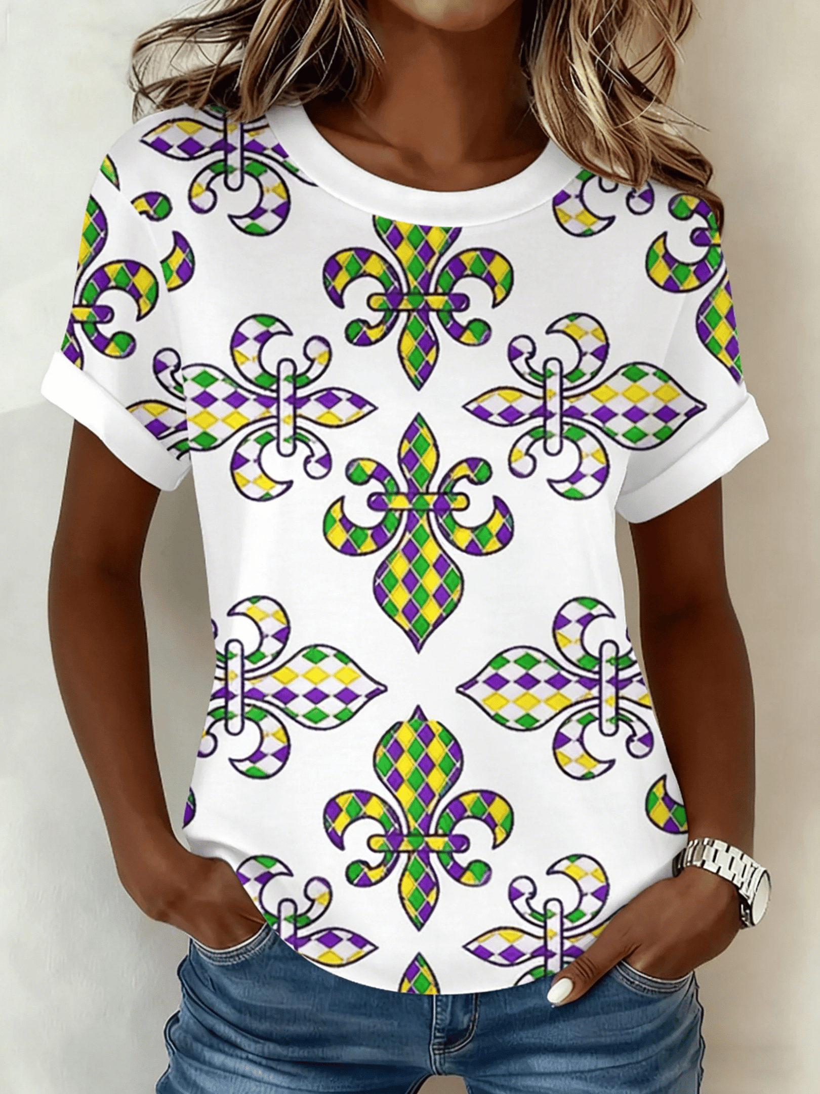 New Orleans Mardi Gras T-Shirt Mardi Gras Party Clothes Fleur De Lis Shirt Gifts For Wife New Orleans Mardi Gras T-Shirt Mardi Gras Party Clothes Fleur De Lis Shirt Gifts For Wife