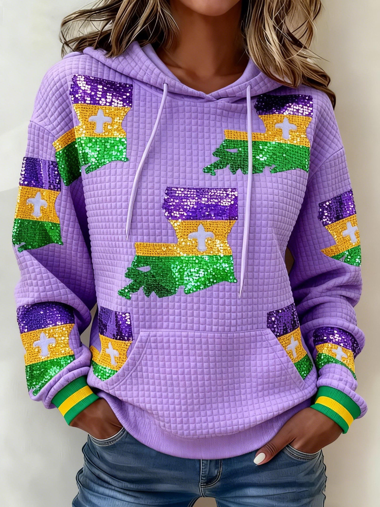 New Orleans Mardi Gras Waffle Hoodie Mardi Gras Apparel For Women Fat Tuesday Hoodie New Orleans Mardi Gras Waffle Hoodie Mardi Gras Apparel For Women Fat Tuesday Hoodie