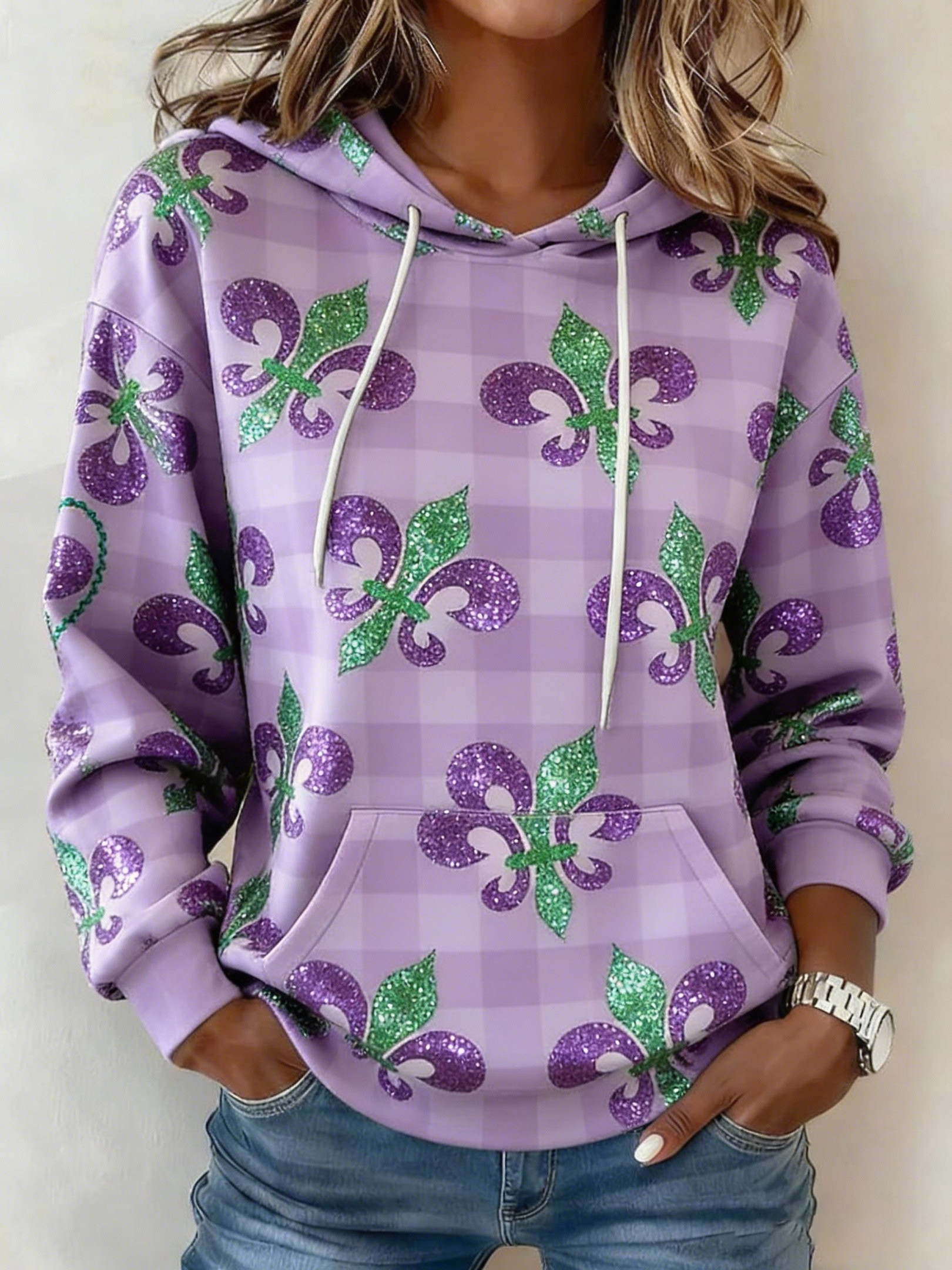 New Orleans Mardi Gras Waffle Hoodie Mardi Gras Themed Clothes Fleur De Lis Hoodie Mom Gifts New Orleans Mardi Gras Waffle Hoodie Mardi Gras Themed Clothes Fleur De Lis Hoodie Mom Gifts