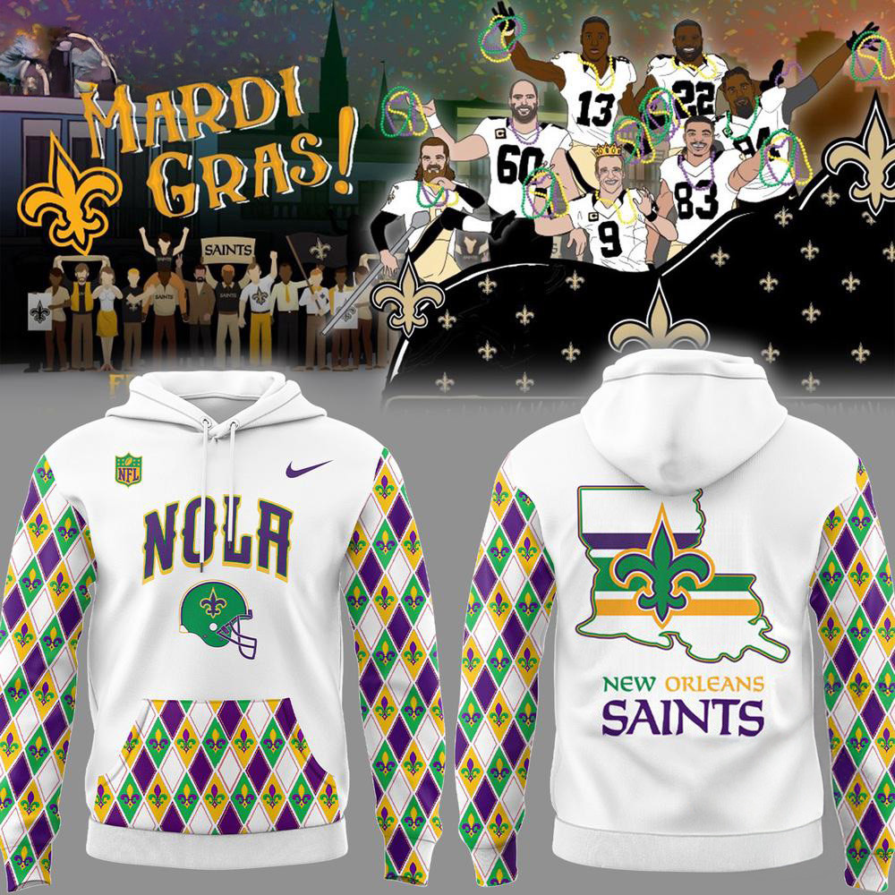 New Orleans Saints NFL 2025 Limited Mardi Gras 2025 Hoodie Football Fan Gifts