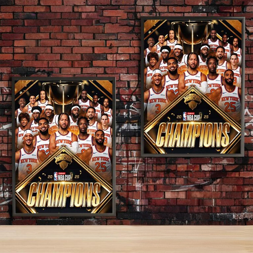 New York Basketball Claim The 2025 NBA Cup Championship Poster Home Decor Fan Merch Gifts