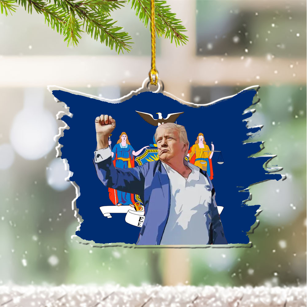 New York for Trump 2024 Ornament Shape Fight Trump for President Ornaments