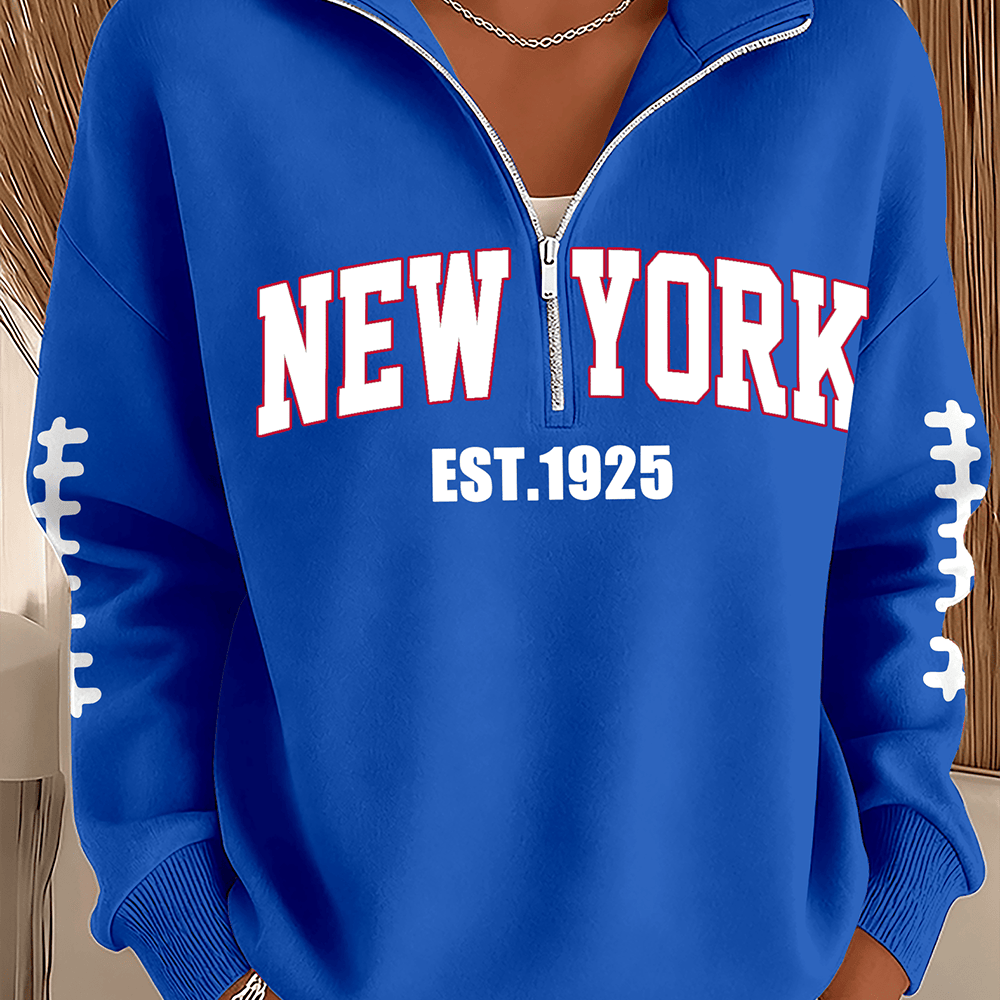 New York Giants Est 1925 Zip Sweatshirt Game Day Football Apparel Cool Gift For Girlfriend