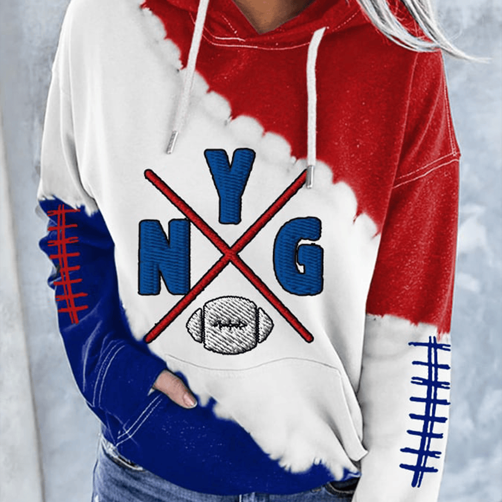 New York Giants Football Hoodie Game Day Football Hooded Sweatshirt Football Gear