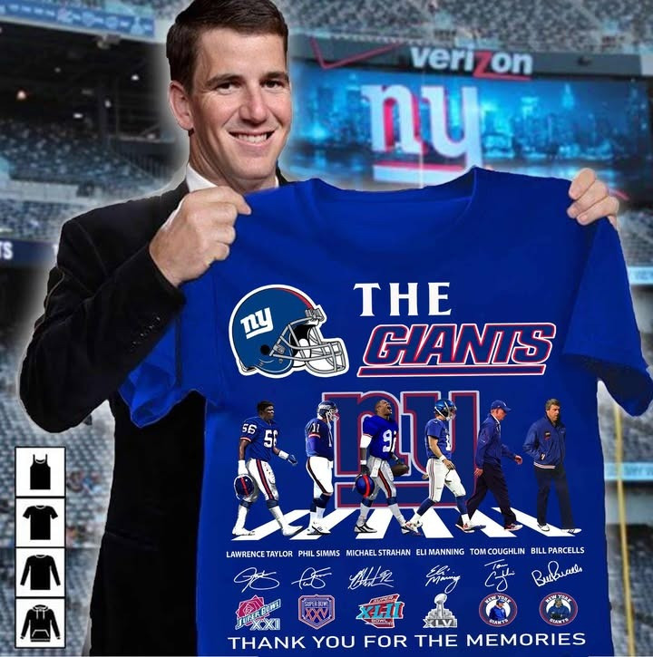 New York Giants Sky Line Team Thank You For The Memories T-Shirt Giants Merch