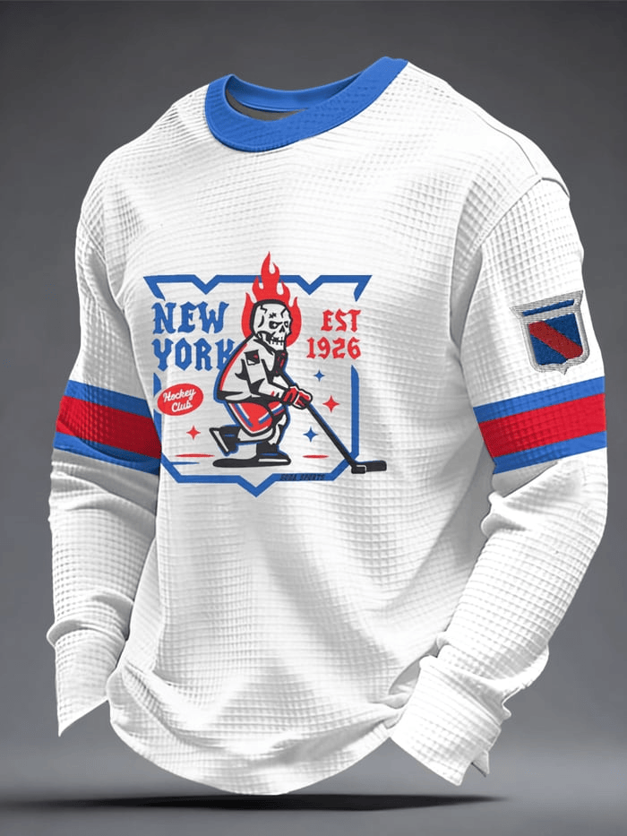New York Ice Hockey Game Day Long Sleeve T-Shirt Rangers Merch Presents For Hockey Fans