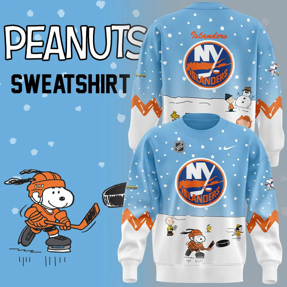 New York Islanders X Peanuts Snoopy Sweatshirt Gifts For Hockey Fans