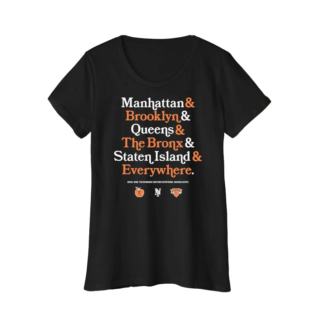 New York Knicks 2026 NBA Playoffs 6th Borough T-Shirt NBA Apparel Gifts For Women