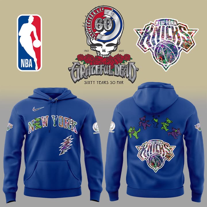 New York Knicks Grateful Dead 60th Anniversary Hoodie Basketball Father's Day Gifts