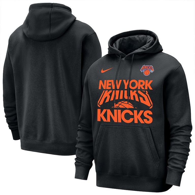 New York Knicks Hoodie Nike Black Courtside Club Pullover Gift For Basketball Lover