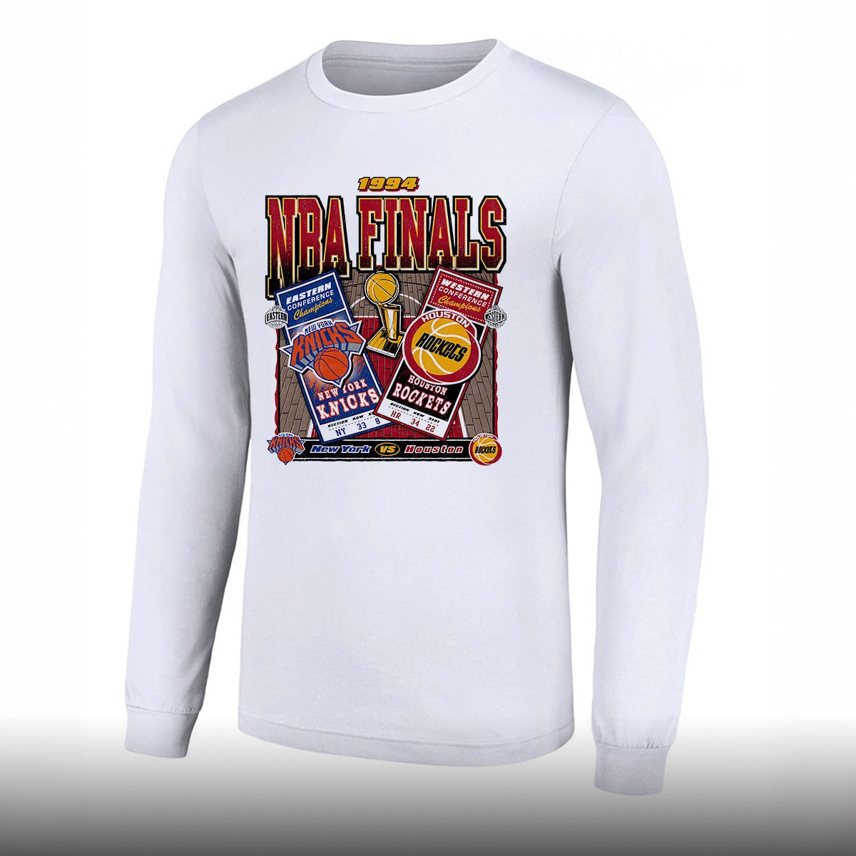 New York Knicks x Houston Rockets Merch 1994 NBA Finals Long Sleeve Shirt Fan Gift