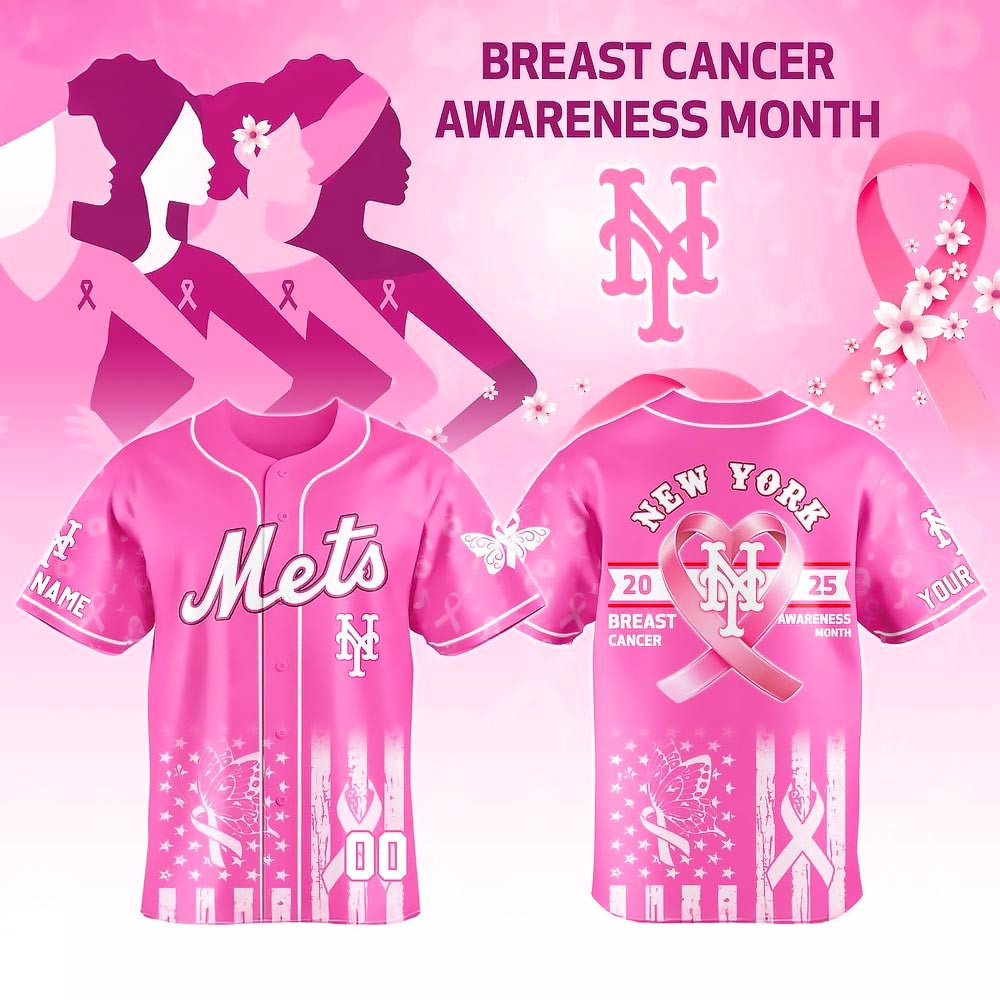 New York Mets 2025 Breast Cancer Awareness Month Jersey Best Gifts For Mom