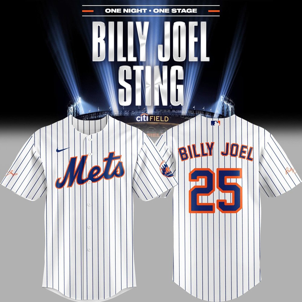 New York Mets Billy Joel Number 25 Baseball Jersey Mets Merch Best Gifts For Baseball Fans