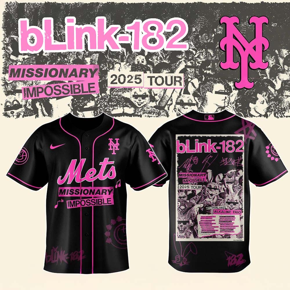 New York Mets Blink 182 Missionary Impossible Tour 2025 Jersey Best Gift For Baseball Fans