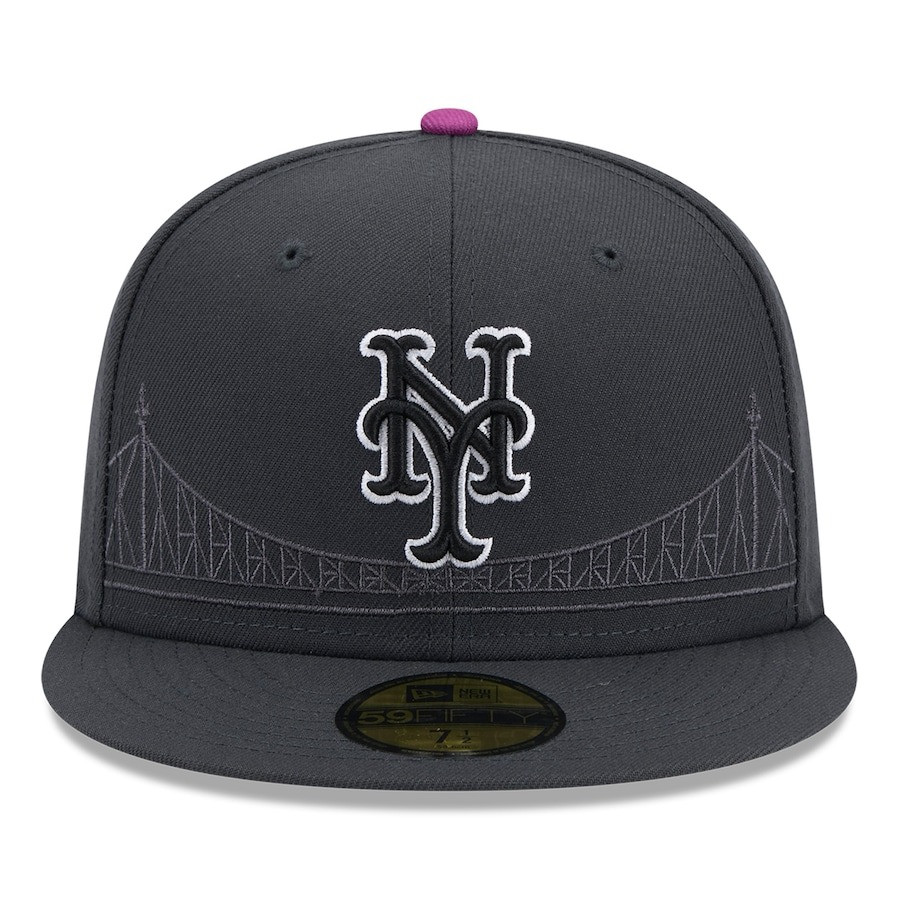 New York Mets City Connect Hat MLB New Era Graphite 59FIFTY Fitted Cap Fan Merch Gifts