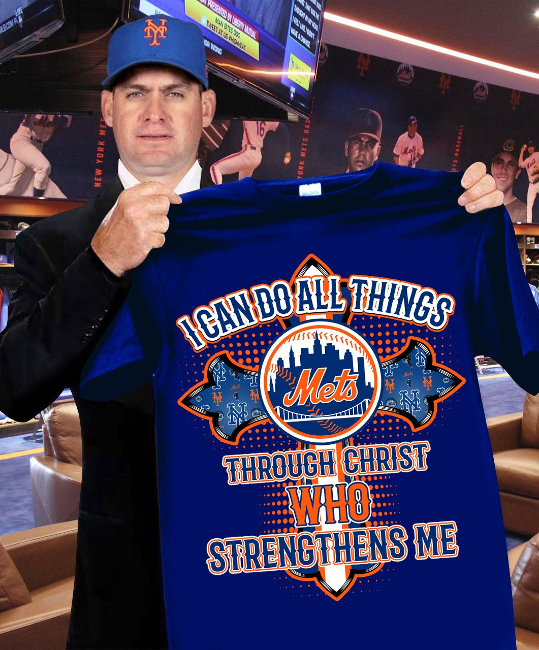 New York Mets Faith T-Shirt I Can Do All Things Through Christ Who Strengthens Me Fan Gift