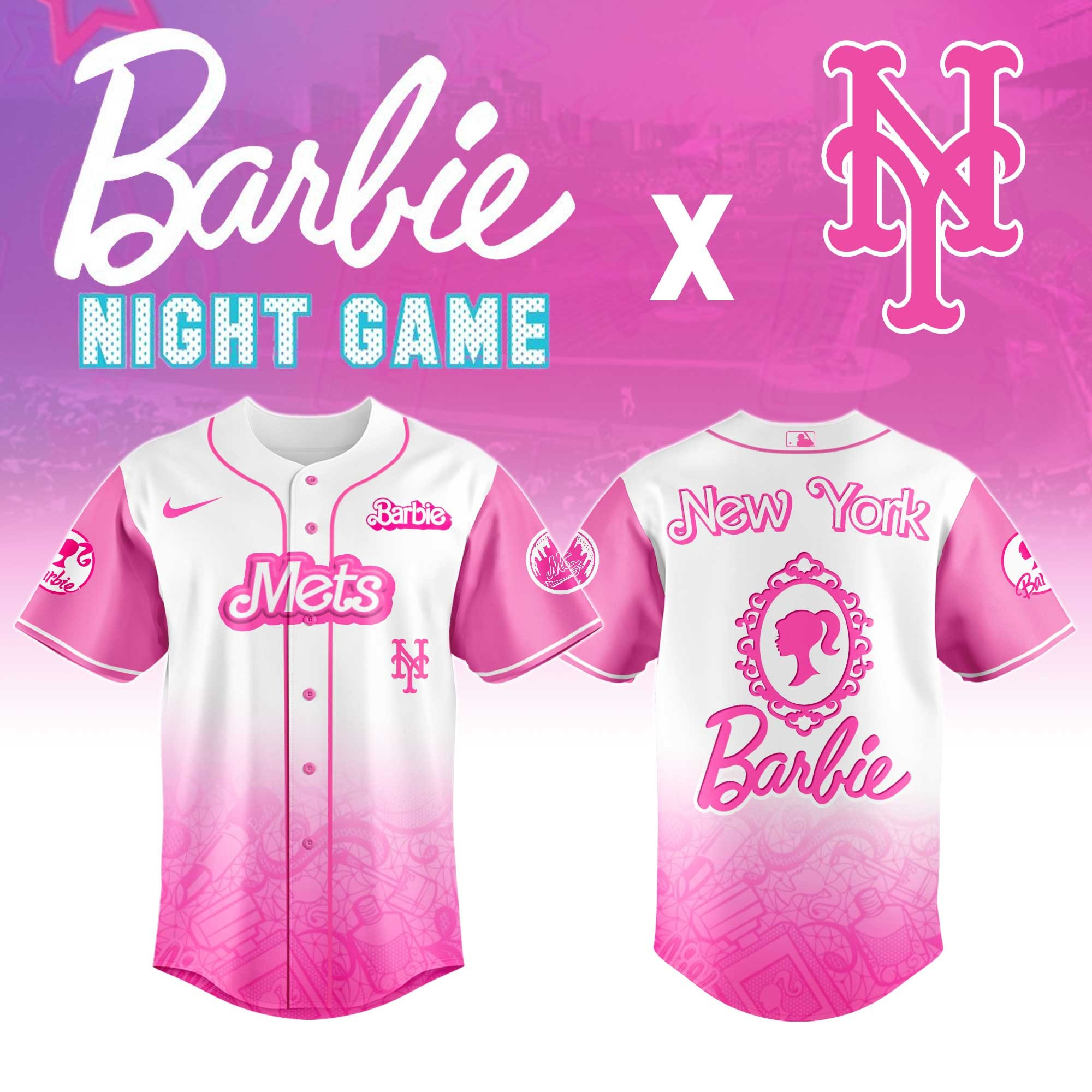 New York Mets MLB x Barbie Night Game Limited Edition Jersey 2025 Gift Ideas For Baseball Fans