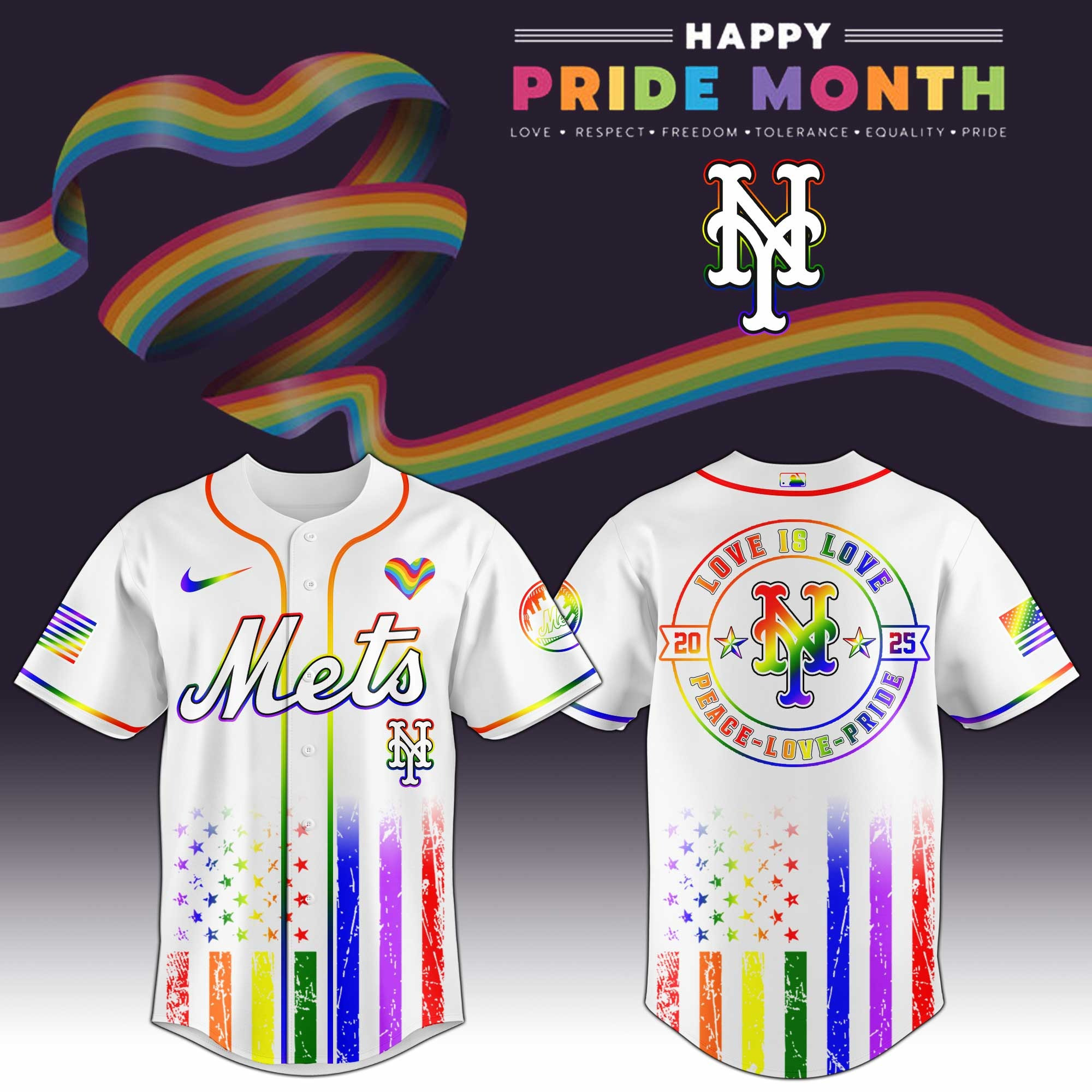 New York Mets MLB x Happy Pride Month Limited Edition Jersey 2025 Best LGBT Friend Gift
