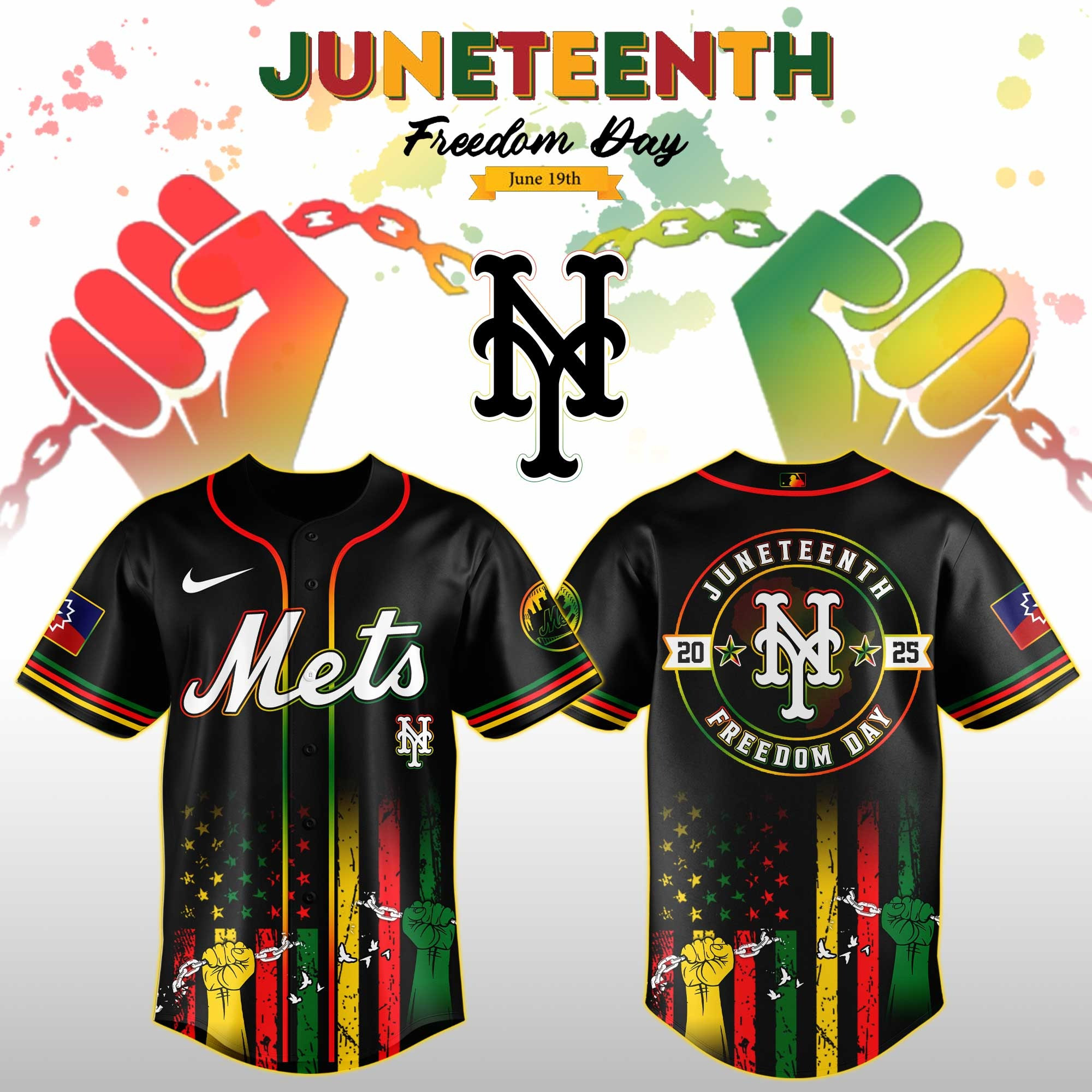 New York Mets MLB X Juneteenth Day Jersey Edition Jersey 2025 Unique Present For Father's Day