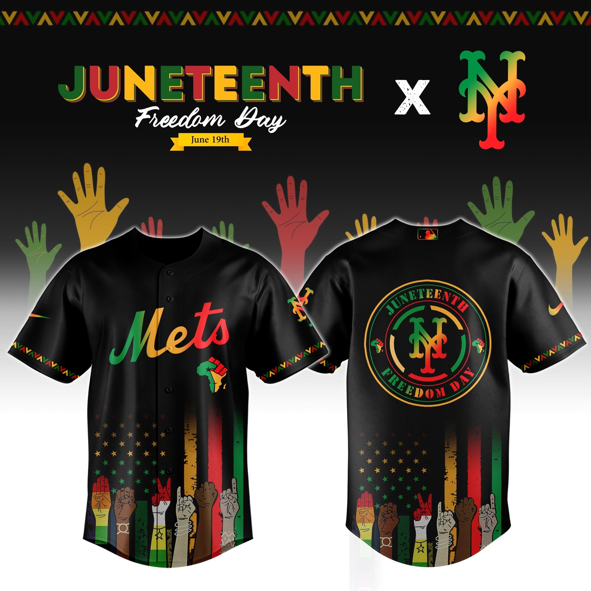 New York Mets MLB x Juneteenth Jersey Cool Gifts For Baseball Lovers
