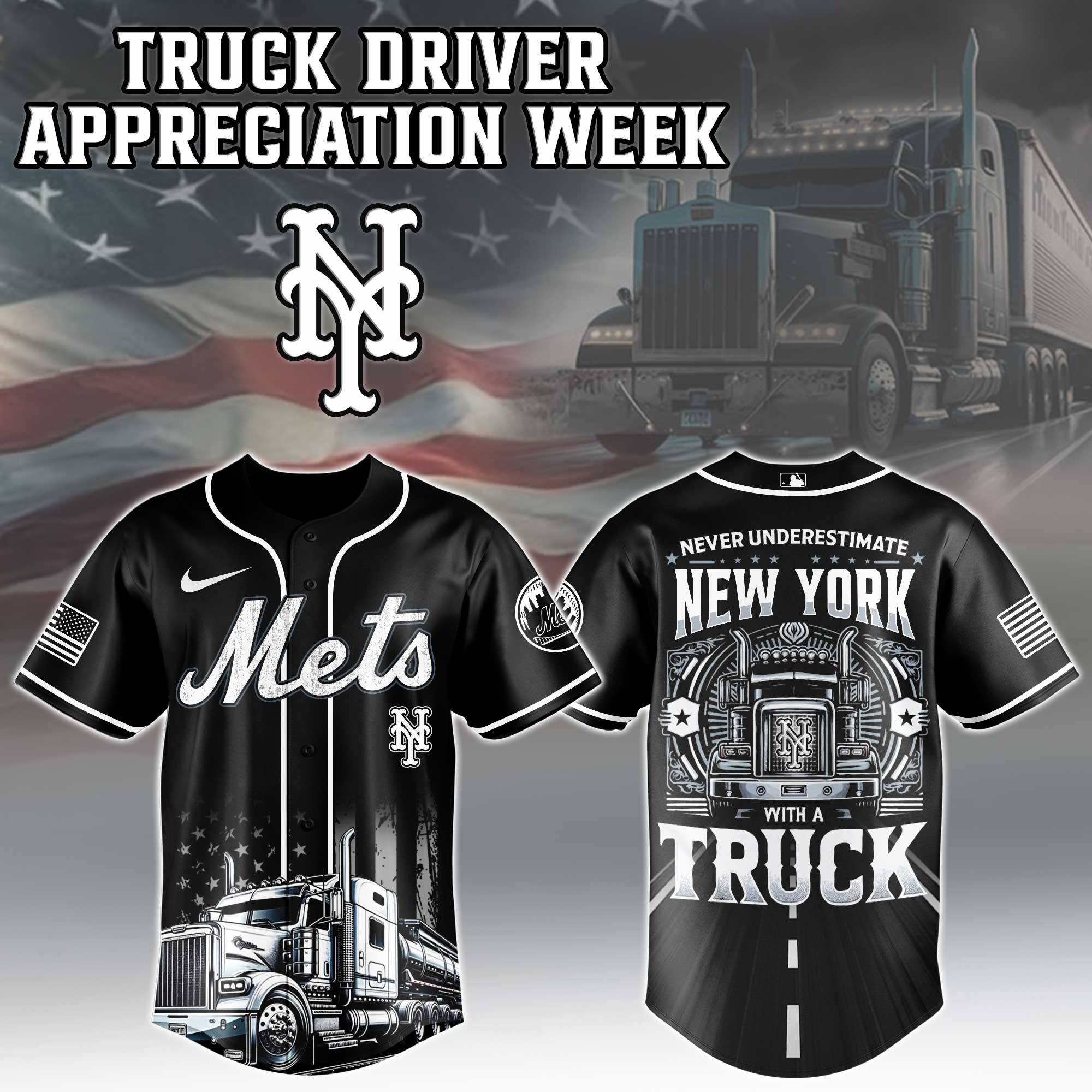 New York Mets MLB X Nation Truck Driver Appreciation Week Jersey Presents For Baseball Lovers