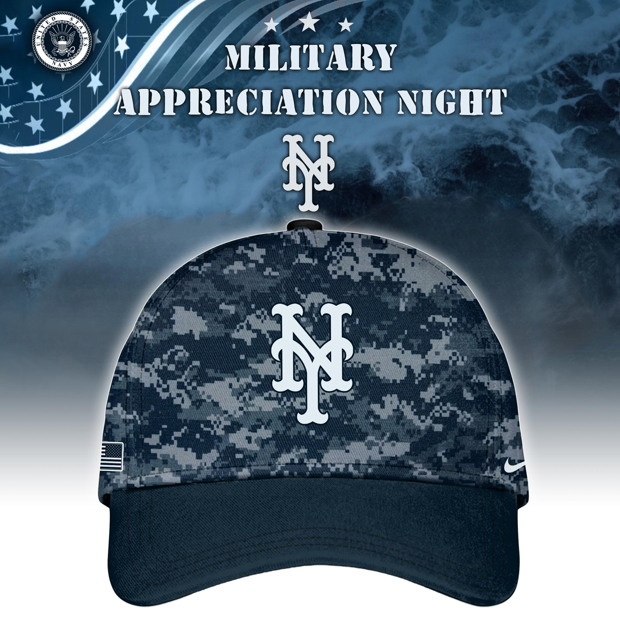 New York Mets MLB x Navy Military Appreciation Night Hat Baseball Team Gift Ideas