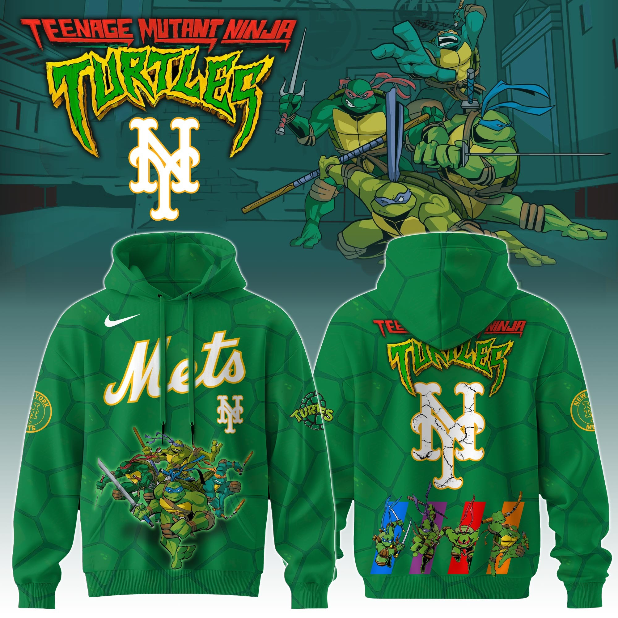 New York Mets MLB X Ninja Turtles Hoodie Baseball Ninja Turtles Lovers Gifts For Fans