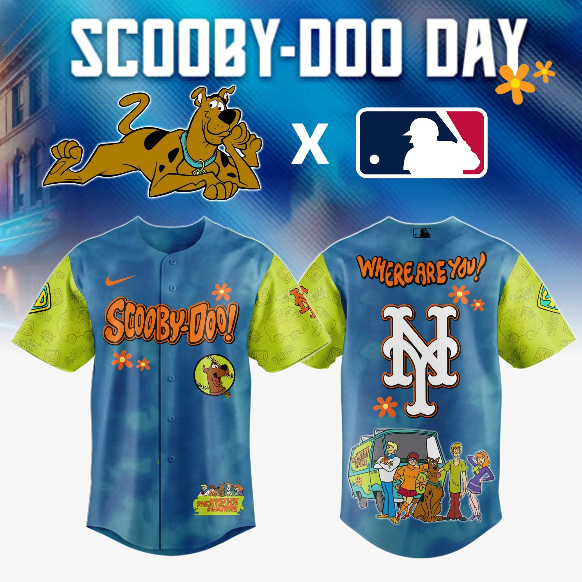 New York Mets MLB x Scooby Doo Jersey Gift Ideas For Baseball Fans