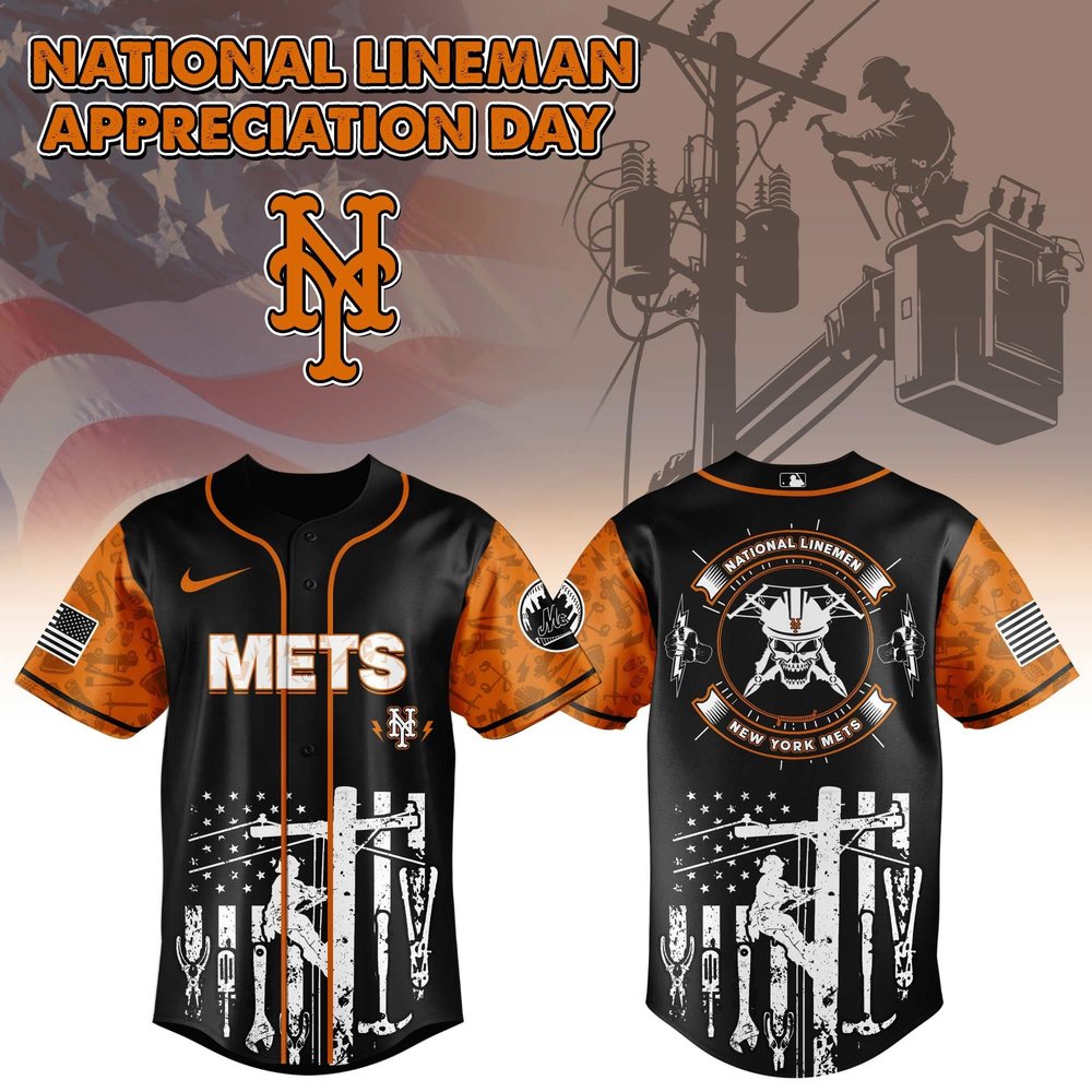 New York Mets National Lineman Appreciation Day Baseball Jersey Presents For Hockey Fans