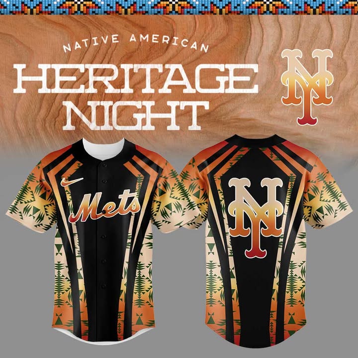 New York Mets Native American Heritage Mets Merch Jersey Best Baseball Father's Day Gifts