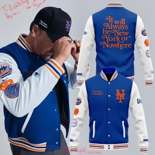 New York Mets New York or Nowhere Limited Varsity Jacket Baseball Player Gift Ideas
