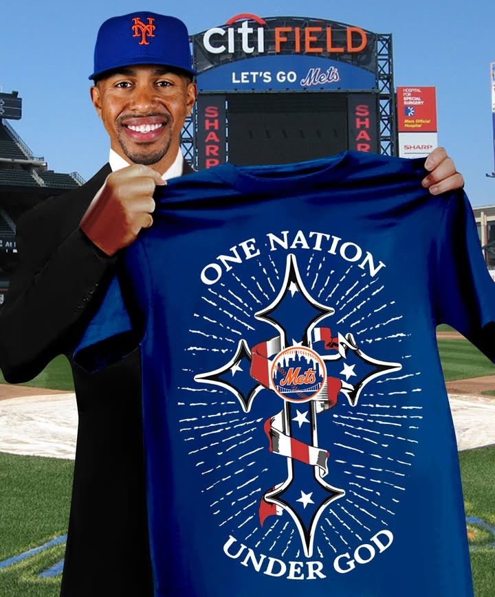 New York Mets One Nation Under God T-Shirt Baseball Player Gift Ideas